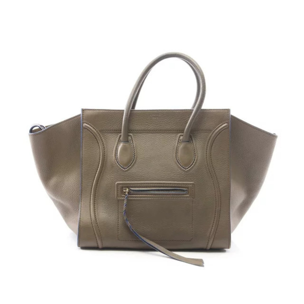 Celine Luggage Phantom Tote Bag Leather Khaki Green